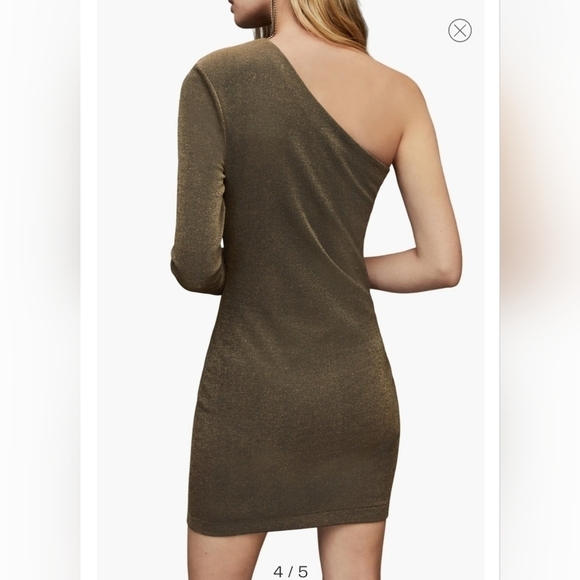 All Saints NWT Dari Sparkle One-Shoulder Minidress - Picture 3 of 12